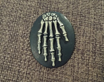 Halloween Cabochon 30×40 Oval Cabochon Flat Back Skeleton Cameo Cabochon Large Oval Flatback Skeleton Hand