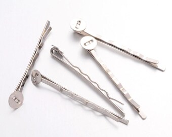 Bobby Pin Blanks Antiqued Silver Bobby Pin Blank Bobby Pins Hair Pins Hair Accessory Findings Bobby Pins with Pad 25pcs