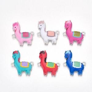 Llama Pendants Silver Llama Charms Connector Pendants Link Charms Llama Connector Animal Charm Alpaca Charms 3pcs PREORDER