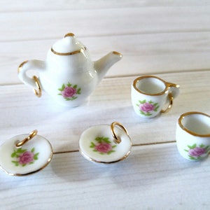 Tea Charms Tea Time Charms Teapot Charm Teacup Charms Tea Set Vintage Style Charms Ceramic Charms Tea Time Set PREORDER