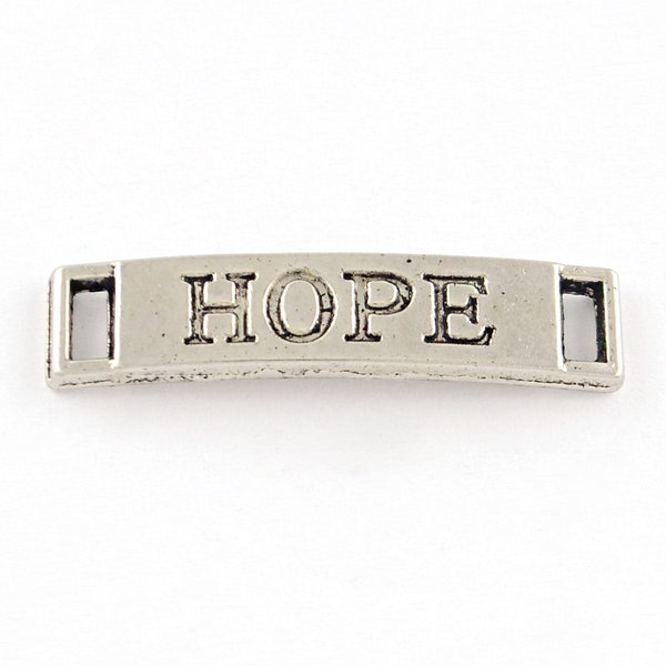 Word Pendants Word Connectors Word Charms HOPE Pendants Antiqued Silver Word Charms Word Links Connector Pendants 5pcs