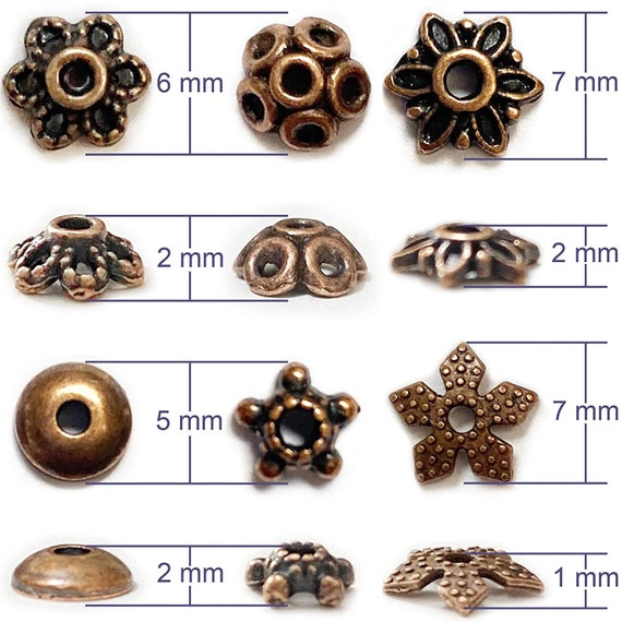 Bead Caps Antiqued Copper Assorted Lot Flower Bead Caps BULK Bead