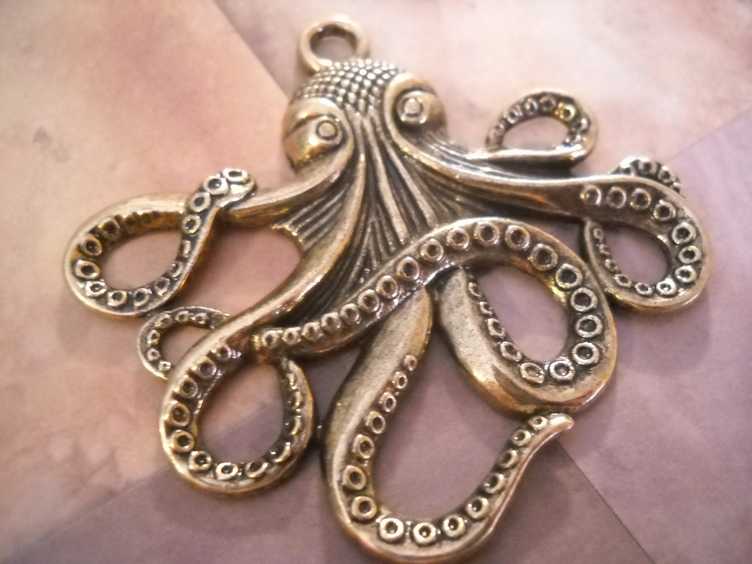 Large Octopus Pendant Octopus Charm Steampunk Octopus Large Octopus C…