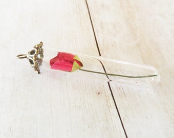 Bouteille en verre breloque fiole en verre pendentif collier fiole rose pendentif rose breloque en verre pendentif en verre breloque conte de fées PRÉCOMMANDE