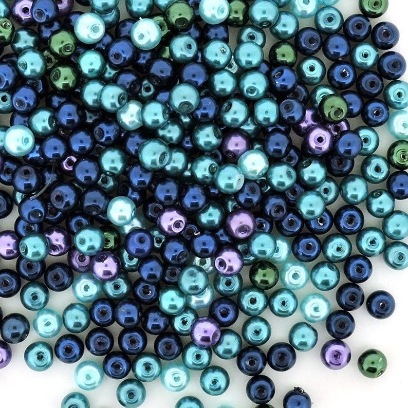 Bulk Beads 6mm Glass Beads Assorted Beads Blue Beads Mix Ocean Etsy