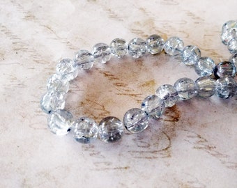 Rock Crystal Quartz Crackled Round 10mm