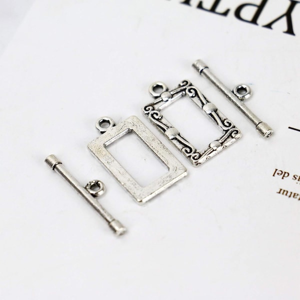 Toggle Clasps T Clasps Heart Clasps Bracelet Clasps Rectangle Toggle Clasps Silver Clasps Wholesale Clasps Findings 50 sets PREORDER