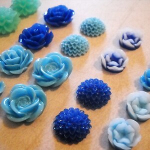 Bloem cabochons hars bloemen hars cabochons bloem plaksteen platte achterkant bloem blauwe bloem plaksteen geassorteerde cabochons moeder plaksteen 10st