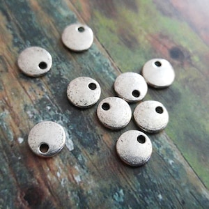 Metall Stanzen Rohlinge Antik Silber Rohling Charms Anhänger Metall Kreis Tag Rohlinge 10 Stück 8 mm