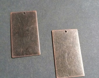 Metal Stamping Blanks Blank Charms Rectangle Blanks Copper Blanks Blank Pendants Hand Stamping Blank Brass Blanks Rectangle Pendants 4 pcs