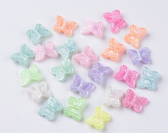 Pastelkleurige vlinderkralen Acrylkralen Lente sieraden benodigdheden Diverse kralenset Sieraden maken Pastelkralen 14 mm kralen 20st
