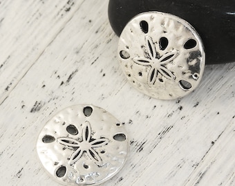 Sanddollar Charms Sanddollar Anhänger Silber Sanddollar Charm Sanddollar Links Sanddollar Sanddollar Sanddollar Verbinder 2 teilig