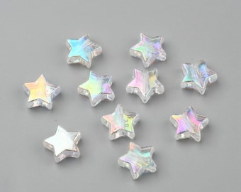 Acryl-Sternperlen Klare Sternperlen AB Perlen Finish Perlen Celestial Beads Sky Schmuckzubehör BULK Set 50 Stück 10 mm