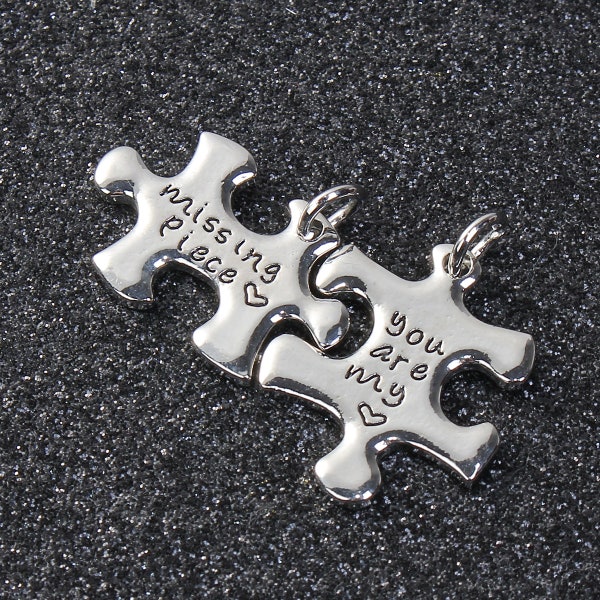 Puzzle Piece Charms Set Friendship Charms Silver Puzzle Charms Lot You Are My Missing Piece Husband Wife Charms Boyfriend Girlfriend Charms