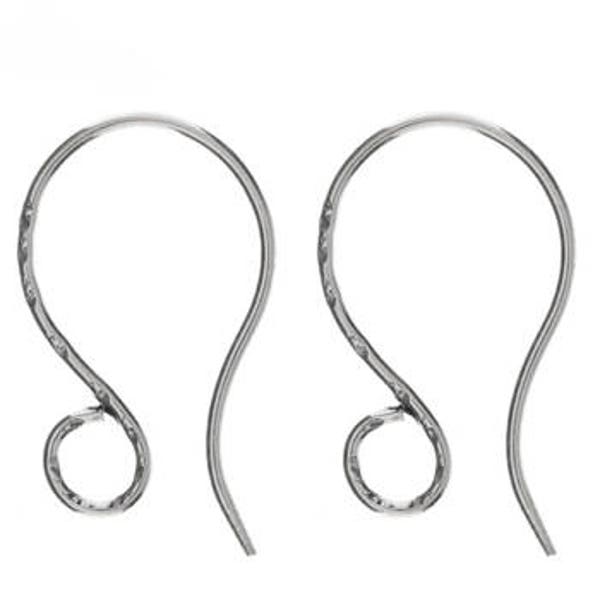 Sterling Ear Wires Sterling Silver Hammered Ear Wires Earring Wires Findings Hook Ear Wires Silver Ear Wires 1 pair PREORDER