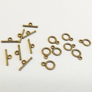 Toggle Clasps T Clasps Circle Clasps Bracelet Clasps Circle Toggle Clasps Bronze Clasps Wholesale Clasps Findings 10 sets