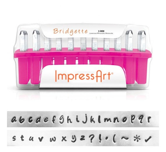 ImpressArt- Basic Lowercase Bridgette Stamp Set 3mm  Metal stamping kit,  Metal stamping, Metal stamped jewelry