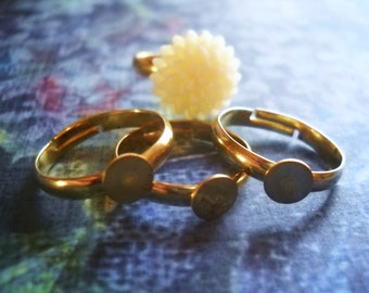 Ring Blanks Gold Ring Blanks Brass Ring Blanks Adjustable Ring Blank Rings Wholesale Rings DIY Ring Making 4pcs
