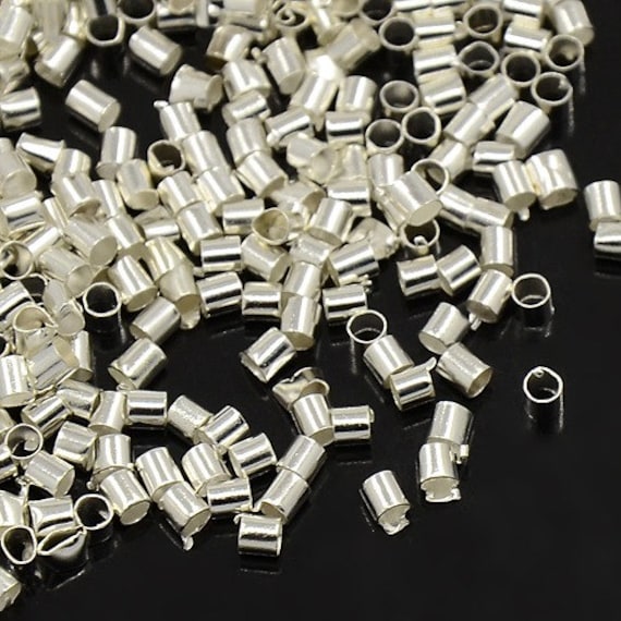 Crimp Beads Silver Crimp Beads Brass Silver Tube Crimp Beads Etsy