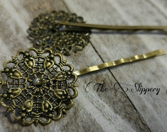 Bobby Pin Blanks Pin Settings Bronze Bobby Pins Hair Pins Hair Pin Blanks Blank Bobby Pins Hair Accessories 5 pieces