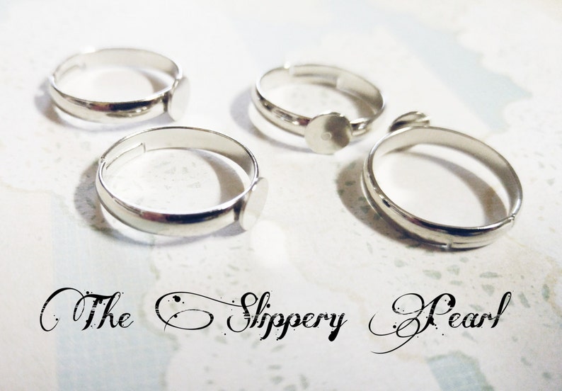 10pcs/lot Adjustable Blank Ring Base Settings Tray Diy Jewelry Making Ring Fit D