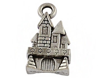 Castle Charms Antiqued Silver Fairy Tale Charms Set Medieval Charms Royalty Charms 10pcs