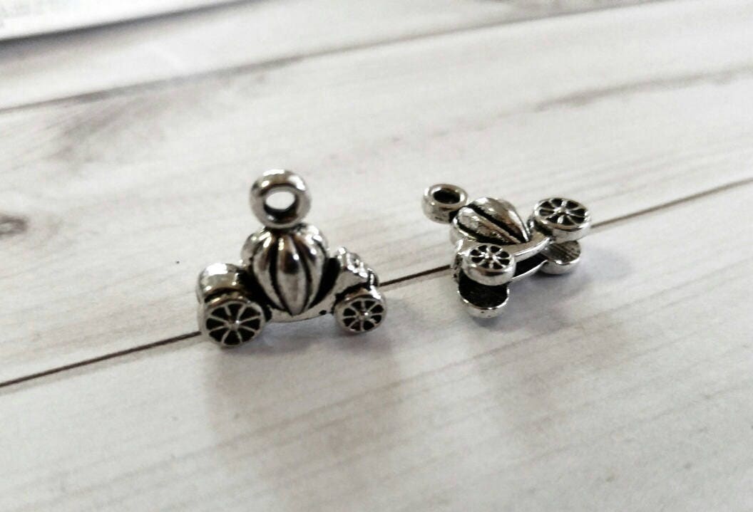Fairy Tale Charms Pumpkin Carriage Silver Charms Set Antiqued | Etsy
