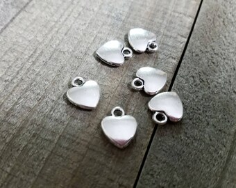 Encantos del corazón corazón plata encantos a granel encantos plata encantos al por mayor encantos 10pcs corazón colgantes San valentía día encanto encantos