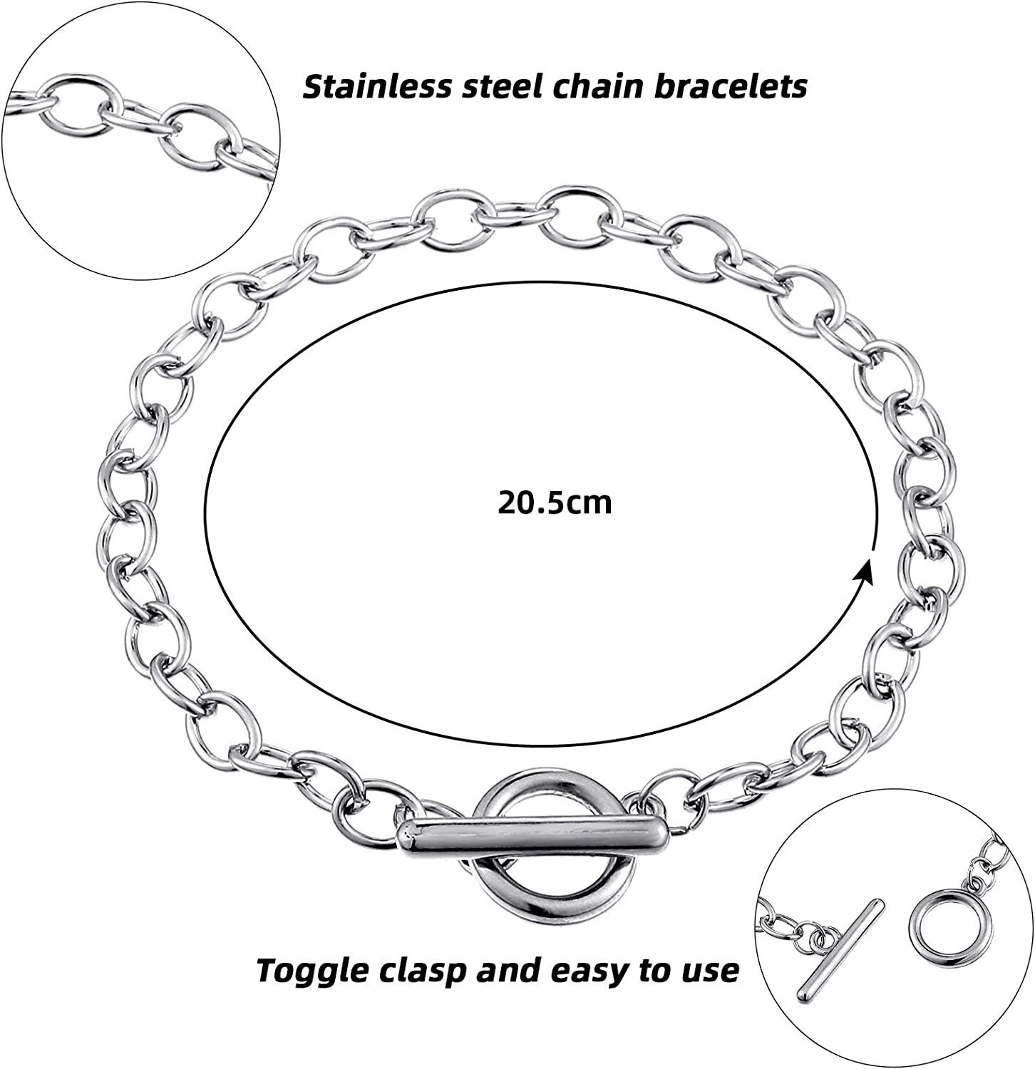 Wholesale Bulk Stainless Steel Charm Bracelets Without Charms For