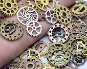 Detailed Steampunk Clockwork Gears On A Plain, Steampunk, Retro, L PNG