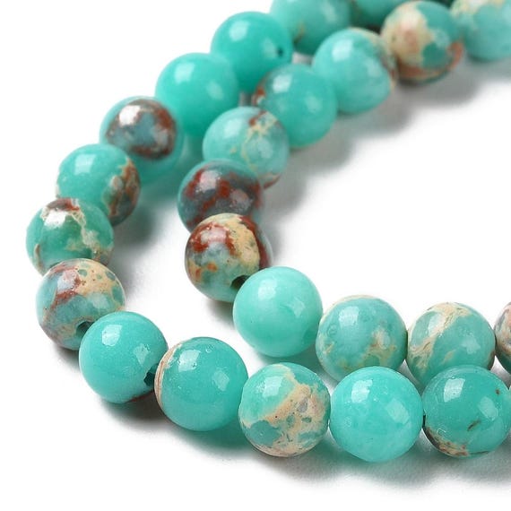 Natural Imperial Jasper Turquoise Beads Gemstone Beads Blue Green