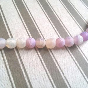 Agate Beads Gemstone Beads Dragon Vein Agate 8mm Beads Lavender Purple Crackle Beads Authentic Gemstones 10 pieces