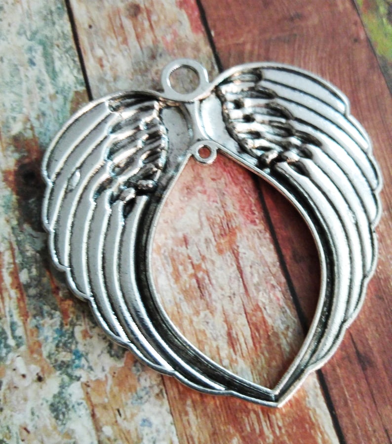 Large Angel Wing Pendant Wing Pendant74mm Large Ornate Focal Etsy