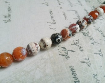 Fire Agate Beads Gemstone Kralen 10mm Burnt Orange Palomino Faceted 10 stuks Wholesale Kralen