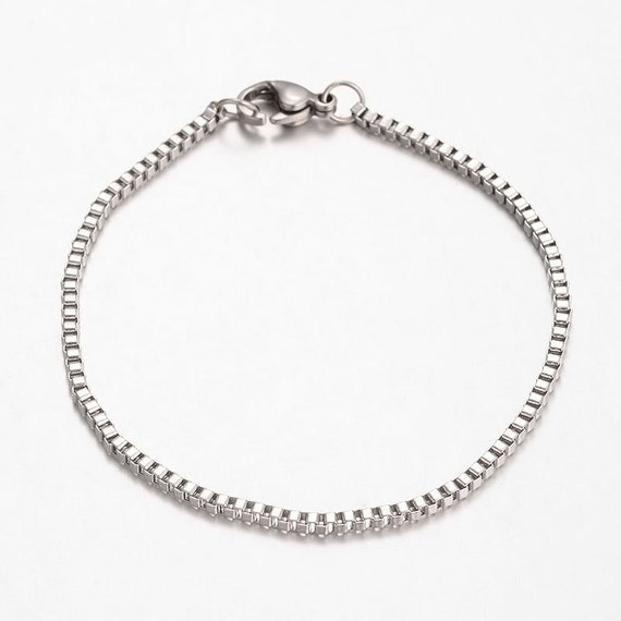 Charm bracelet blank 8/" or 20cm with flower detail clasp X 1 Silver plated