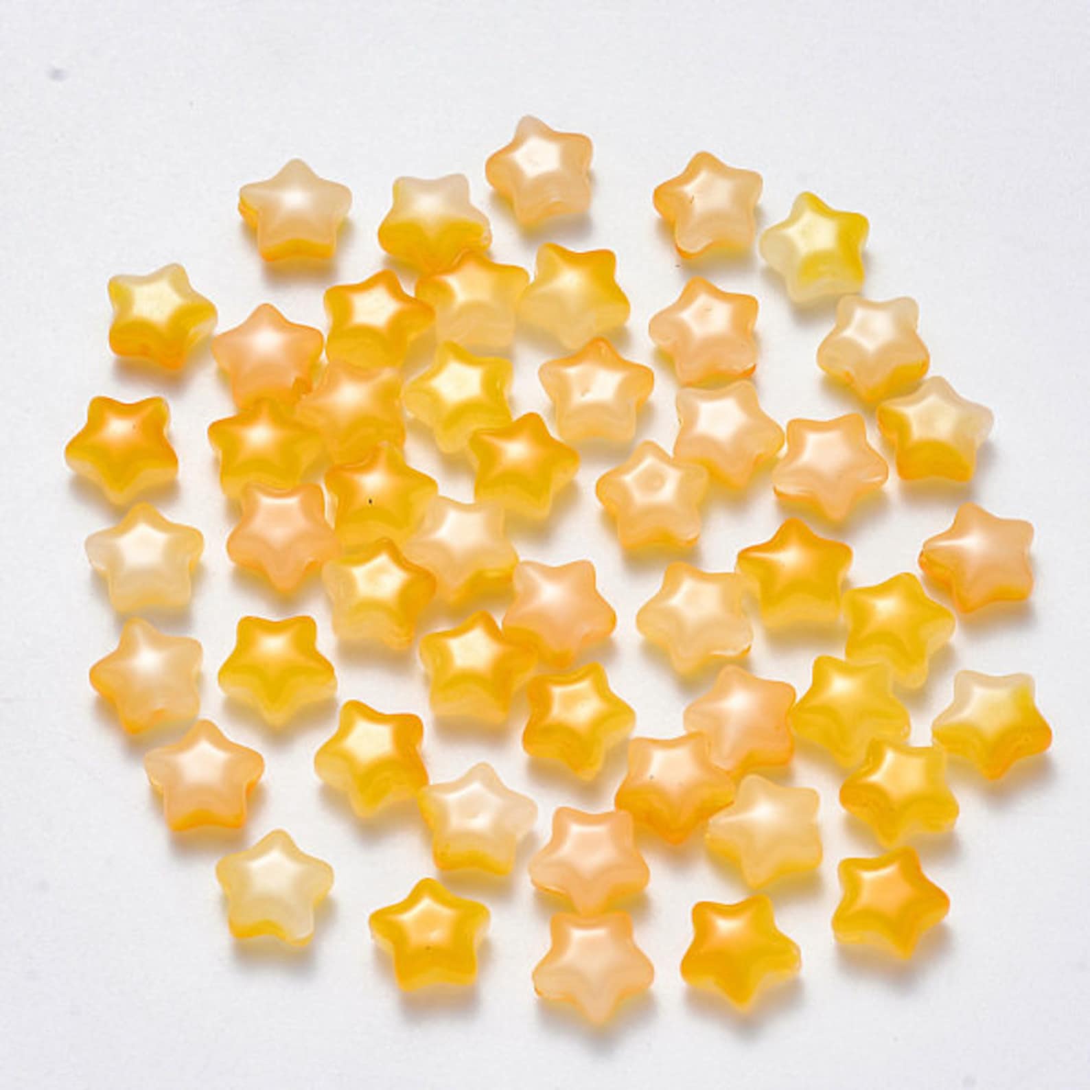 Glass Star Beads Yellow Ombre Beads Lot Celestial Jewelry Etsy
