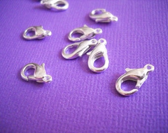 Lobster Clasps Silver Parrot Clasps 12mm Clasps Shiny Silver Clasps Bijoux Clasps Clasps Résultats de gros 10 pièces