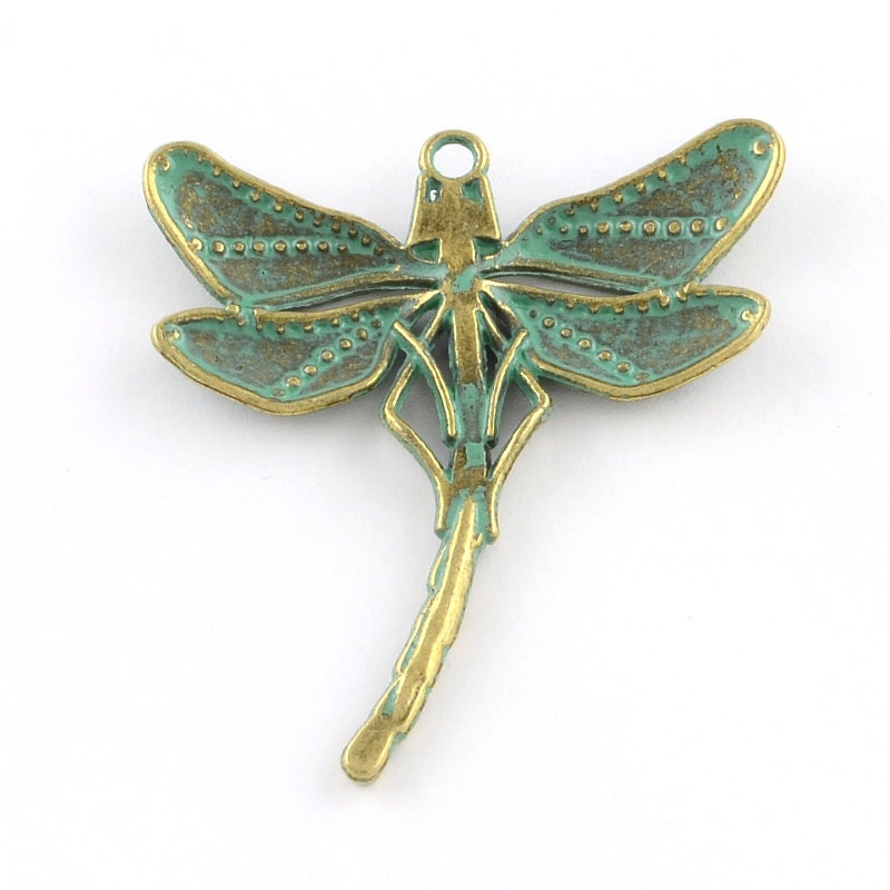 Large Dragonfly Pendant Antiqued Bronze Patina Pendant - Etsy