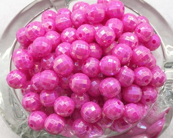 Pink Beads 6mm Acrylic Beads 6mm Beads 6mm Hot Pink Beads Disco Beads Wholesale Beads BULK Beads 50 pieces