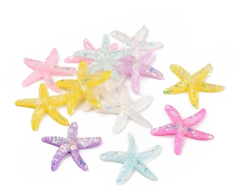 Starfish Embellishments Ocean Decor Resin Starfish Large Starfish White Starfish Craft Supplies Cabochons Flatbacks 39mm 5pcs