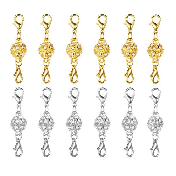 Magnetverschluss Schmuck Spangen Silber Spangen Gold Spangen Strass Spangen  Verbinder Spangen Schmuckzubehör 12 Stück - .de