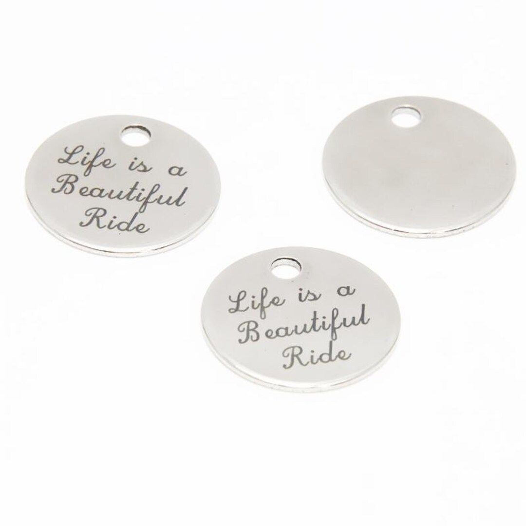 Inspirational Charms Quote Charms Stainless Steel Charms Life is A