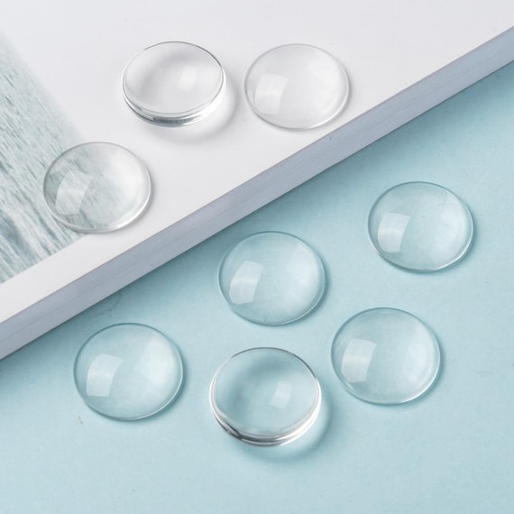 Glass Cabochons Round Clear Glass Cabochons 20mm 10 pieces Circle Cabochons Wholesale