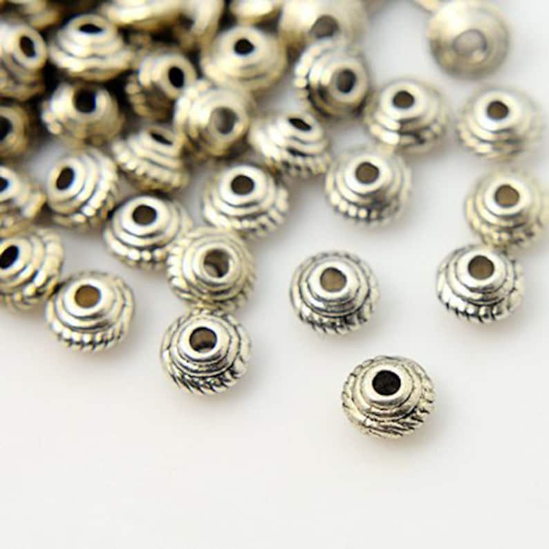 Metal Spacer Beads Spacers Antiqued Silver 5mm Spacers 20 Etsy