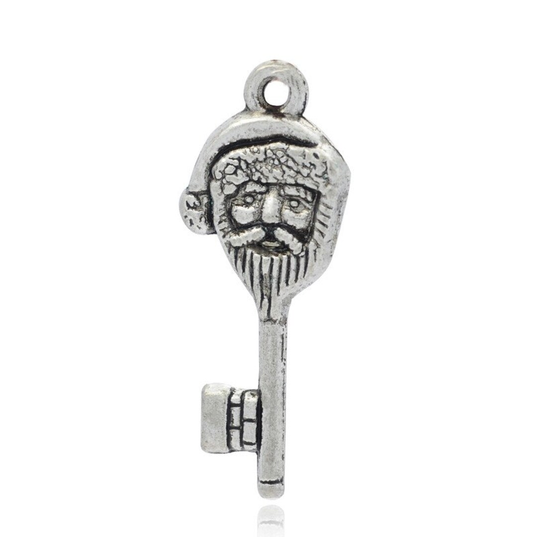 Santa Key Rings Santa Key Skeleton Key Charm Key Pendant Santa Head Key Christmas Key ...