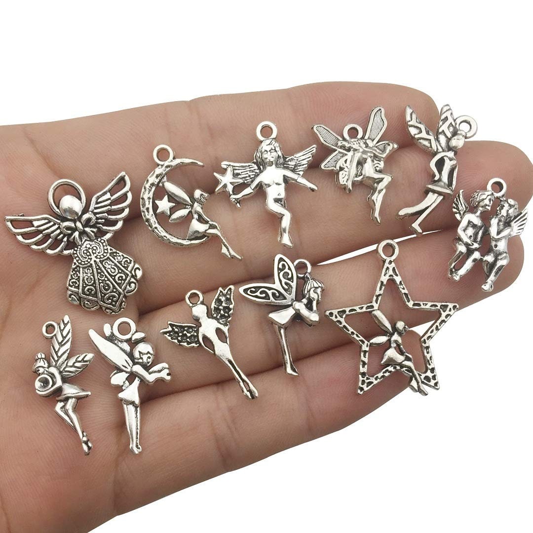 Fairy Charms Angel Charms Antiqued Silver Assorted Charms Lot Etsy
