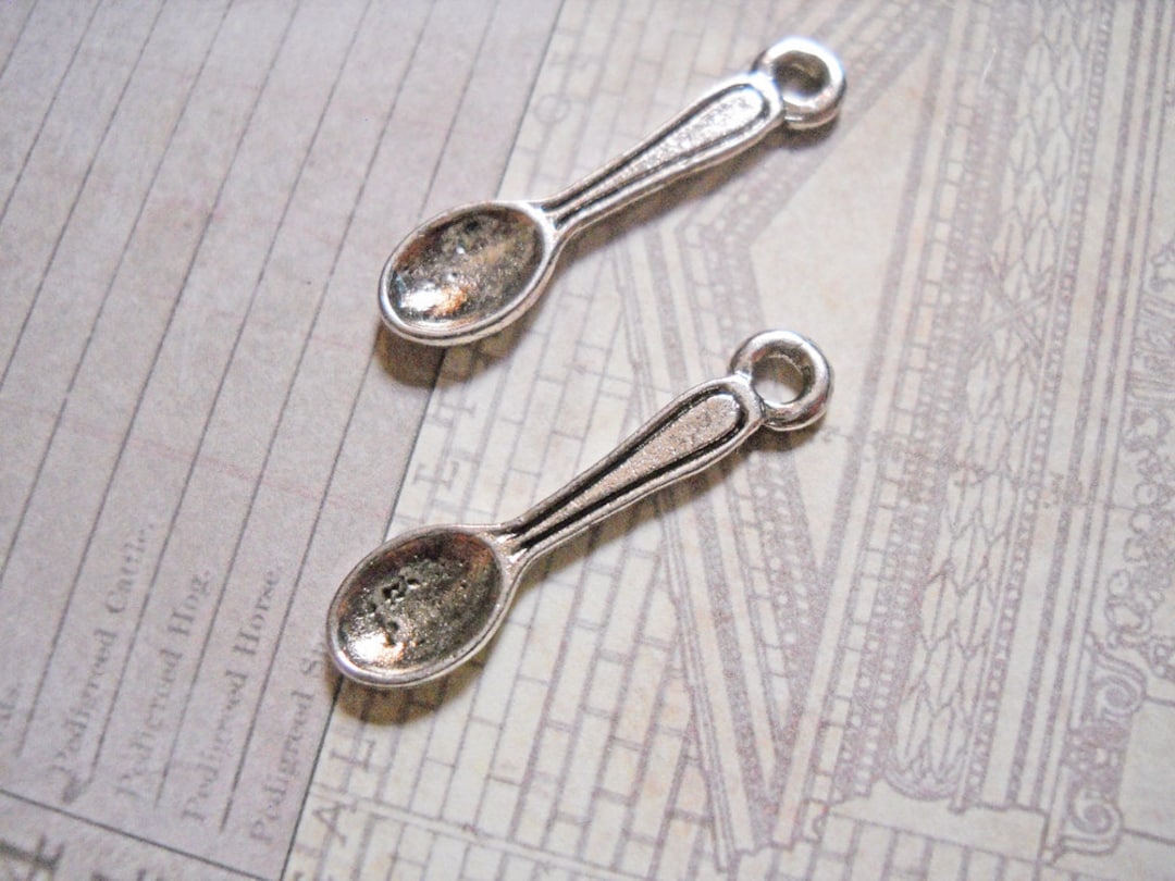 Spoon Charms Silver Spoon Charms Spoon Pendants Kitchen Charms Etsy