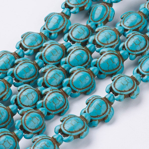 Turtle Beads Turquoise Turtle Beads Sea Turtle Beads Blue Turtle Beads Set Ocean Jewelry Supplies 10pcs