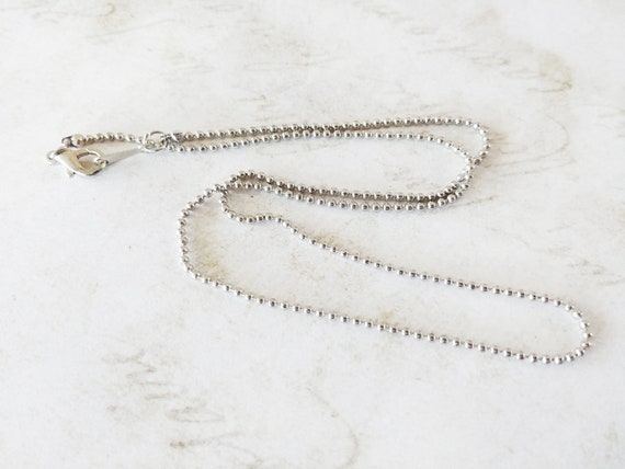 Ball Chain Necklace 18K White Gold 