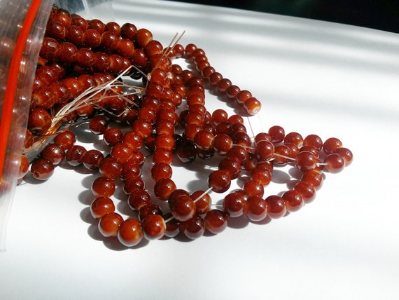 Red Beads Brick Red Beads 6mm Glass Beads 6mm Beads BULK Beads Wholesale  Beads 136 pieces Bulk Bead Unique Glass Beads